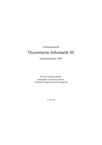 Theoretische Informatik III - Humboldt