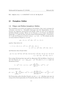 §1 Komplexe Zahlen