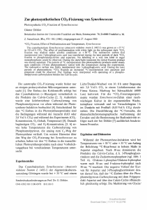 Zur photosynthetischen C 02-Fixierung von