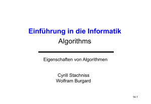 Einführung in die Informatik Algorithms