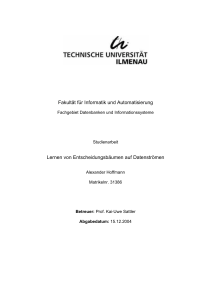 Fakultät für Informatik und Automatisierung Lernen von