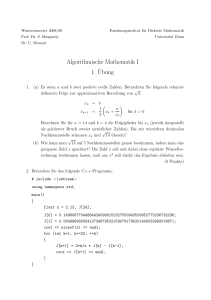 Algorithmische Mathematik I 1.¨Ubung