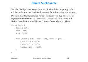 Bin¨are Suchb¨aume - LMU, Informatik, TCS