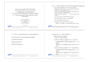 und Kontrollstrukturen, einfache Programme