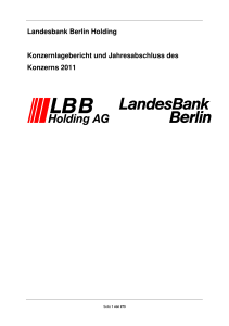 Landesbank Berlin Holding Konzernlagebericht und