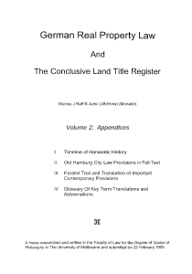 German real property law and the conclusive land