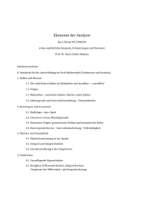 Elemente der Analysis - Prof. Dr. Hans
