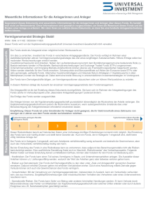 Wesentliche Informationen für die Anlegerinnen und Anleger