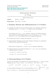 Mathematische Methoden 12.¨Ubung