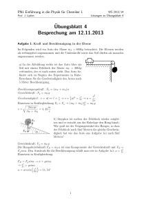 PN1 Einführung in die Physik für Chemiker 1: Übungsblatt 4