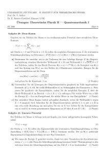 ¨Ubungen: Theoretische Physik II — Quantenmechanik I