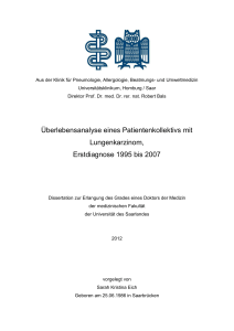 Überlebensanalyse eines Patientenkollektivs mit Lungenkarzinom