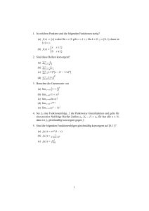 1. In welchen Punkten sind die folgenden Funktionen stetig? (a) f(x