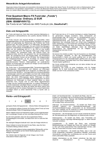 First Quadrant Macro FX Fund (der „Fonds“)