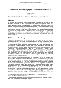 Biodiversität fördern und nutzen – Schädlingsregulierung im