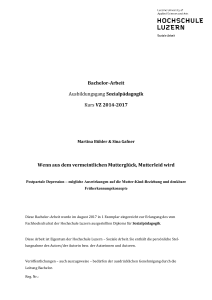 Bachelor-Arbeit Ausbildungsgang Sozialp&auml;dagogik Kurs