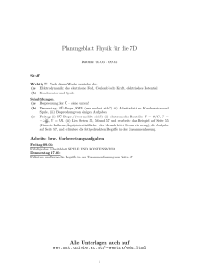 Planungsblatt Physik für die 7D