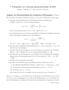 7. ¨Ubungsblatt zur Vorlesung Quantenmechanik, SS 2010 Aufgabe