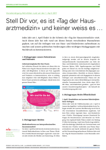 Stell Dir vor, es ist «Tag der Haus- arztmedizin» und keiner weiss es