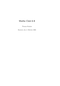 Mathe Club 6-8 - Mathematik Verein RHO eV