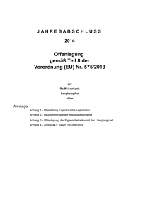 Offenlegung gemäß Teil 8 der Verordnung (EU) Nr. 575/2013