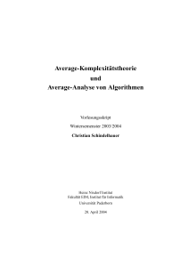 Average-Komplexitätstheorie und Average