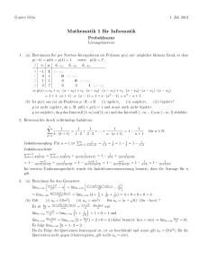 Mathematik 1 für Informatik