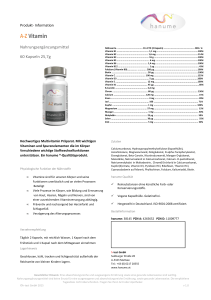 AZ Vitamin Datenblatt - Nahrungsergänzungsmittel