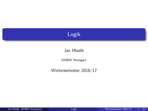 Jan Hladik Wintersemester 2016/17