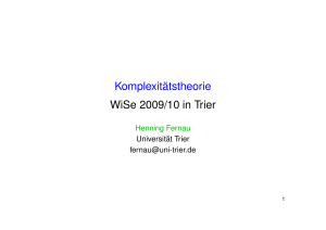 Komplexitätstheorie WiSe 2009/10 in Trier