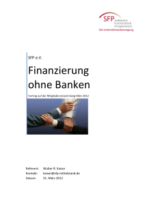 Finanzierung ohne Banken - SFP