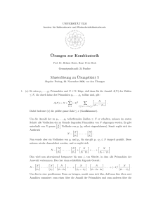 Ubungen zur Kombinatorik Musterlösung zu ¨Ubungsblatt 5