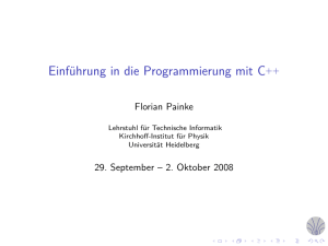 Einführung in die Programmierung mit C++