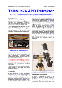 TeleVue76 APO Refraktor - Astronomische Gesellschaft Luzern