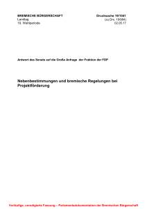 Nebenbestimmungen und bremische Regelungen bei