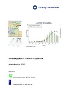 Jahresbericht 2013 Krebsregister St. Gallen – Appenzell