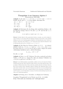 Ubungsblatt 2 zur Linearen Algebra I