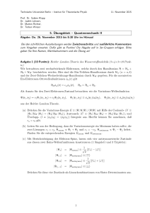 5. Übungsblatt – Quantenmechanik II