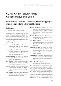 Kryptographie - Science-Academy Baden