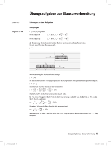 Übungsaufgaben zur Klausurvorbereitung