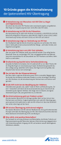 10 Gründe gegen Kriminalisierung - Deutsche AIDS