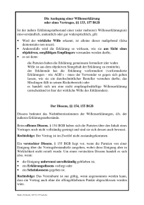 Die Auslegung einer Willenserklärung oder eines Vertrages, §§ 133