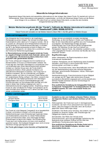 Fonds Vermögensverwaltung für Privatanleger | Metzler
