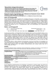 Wesentliche Anlegerinformationen Deutsche Invest I Top