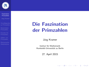 Die Faszination der Primzahlen