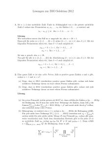 Lösungen zur IMO Selektion 2012
