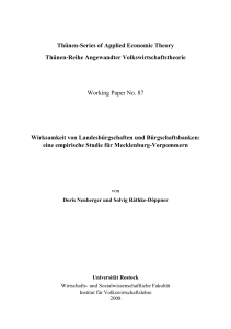 Thünen-Series of Applied Economic Theory