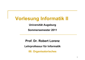 Informatik II, SS 2011, Teil 1