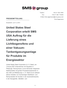 United States Steel Corporation erteilt SMS USA