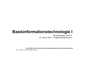 Basisinformationstechnologie I - HKI - Uni Köln